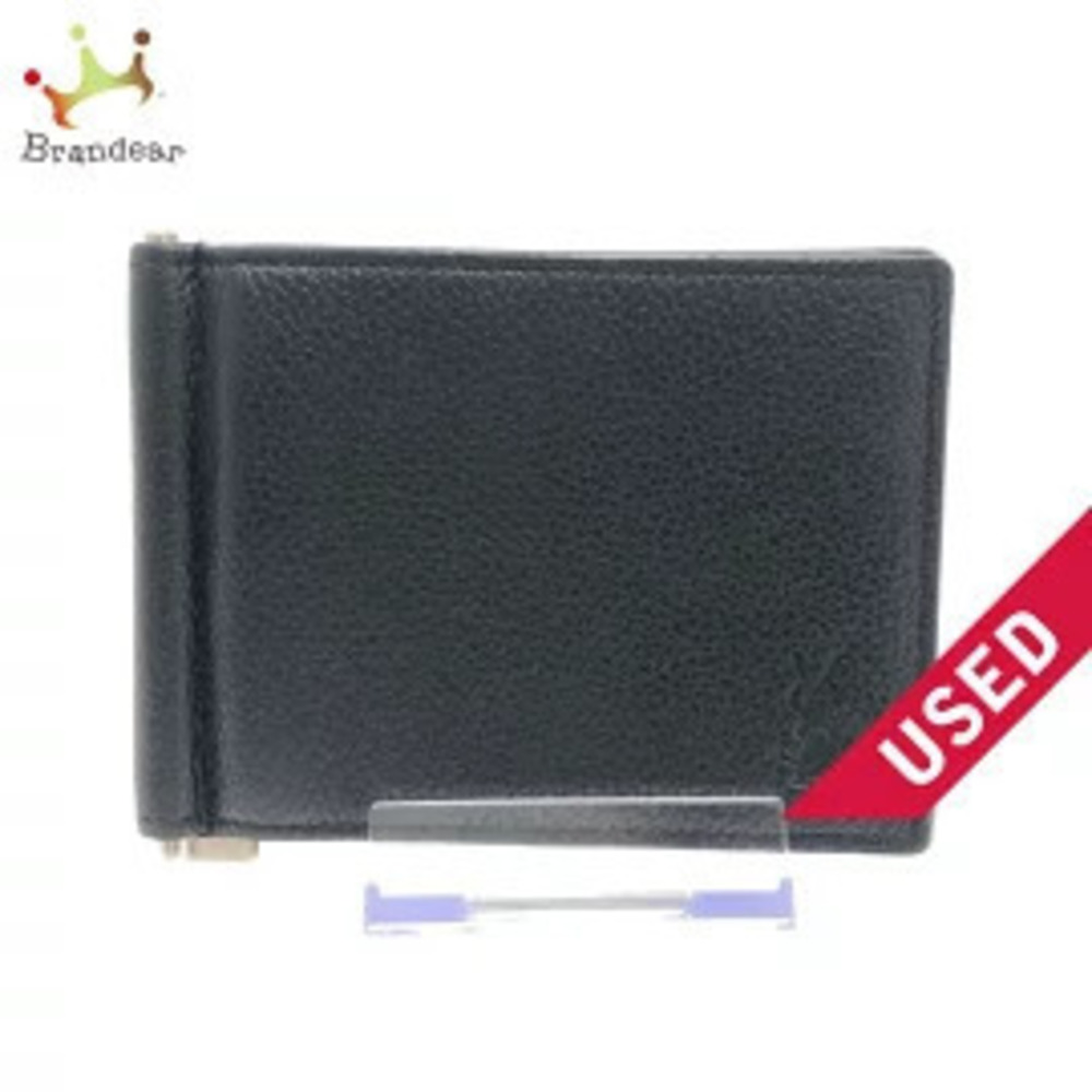 SAINT LAURENT PARIS Cassandra Billfold Money Clip Black Leather